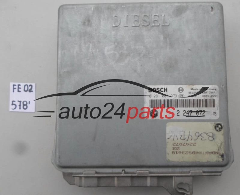 Μονάδα Ελέγχου Κινητήρα BMW 5 E39 525 TDS BOSCH 0281001373, 0 281 001 373, 2247072