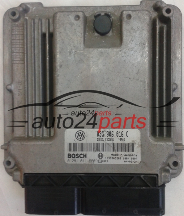 ΜΟΝΑΔΑ ΕΛΕΓΧΟΥ ΚΙΝΗΤΗΡΑ VW VOLKSWAGEN CADDY 1.9 TDI BDM 03G906016C, BOSCH 0281011666