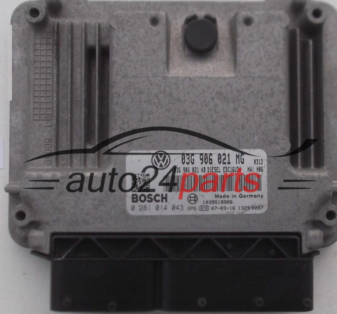CENTRALINA MOTORE VW VOLKSWAGEN TOURAN 1.9 TDI 03G906021MG, 03G 906 021 MG, 03G906021AB, BOSCH 0281014043, 0 281 014 043, DIESEL EDC16U34 0313
