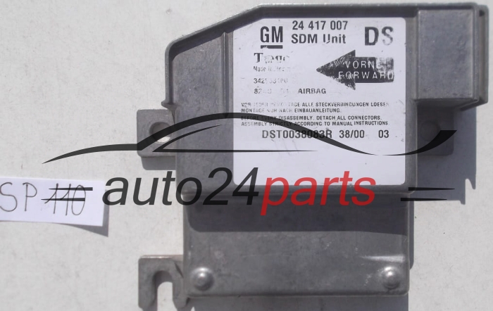 AIRBAG STEUERGERAT OPEL CORSA C 24417007 DS, 24 417 007 DS, 342853160, 9196345, 6237134