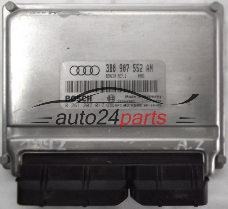 ECU CENTRALITA DE MOTOR AUDI A6 2.4 AML 3B0907552AN, 3B0 907 552 AN, BOSCH 0261207017, 0 261 207 017 BENZIN ME7.1 0001