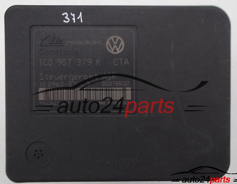 ABS HYDRAULIK-AGGREGAT MIT STEUERGERAET AUDI VOLKSWAGEN SEAT SKODA 1J0 614 417 D, 1J0614417D, ATE 10.0206-0038.4, 10020600384, 1C0 907 379 K, 1C0907379K, ATE 10.0960-0316.3
