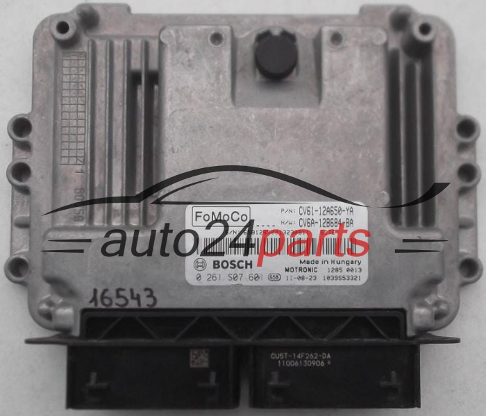 CALCULATEUR MOTEUR FORD FOCUS C-MAX BOSCH 0 261 S07 601, 0261S07601, CV61-12A650-YA, CV6112A650YA, CV6A-12B684-BA, CV6A12B684BA