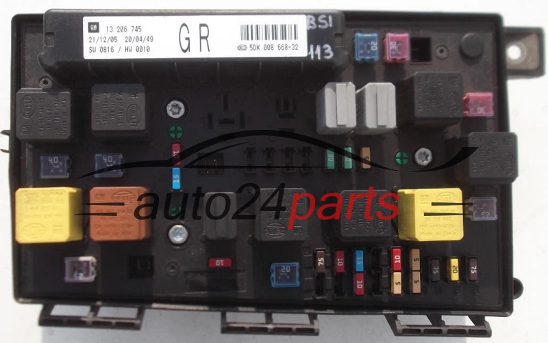 BOITE ELECTRIQUE A RELAIS ET FUSIBLE OPEL GM 13 206 745 GR HELLA 5DK 008 668-32