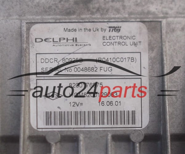 MOTORSTEUERGERÄT ECU STEUERGERÄT  RENAULT 1.5 DCI Delphi R0410C017B, 8200176975, HOM 8200129063