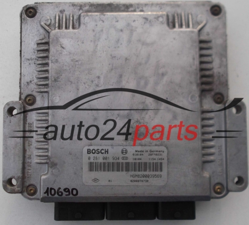 Centralina motore RENAULT 1.9 DCI BOSCH 0 281 001 934,  HOM 8200039569, 8200078730
