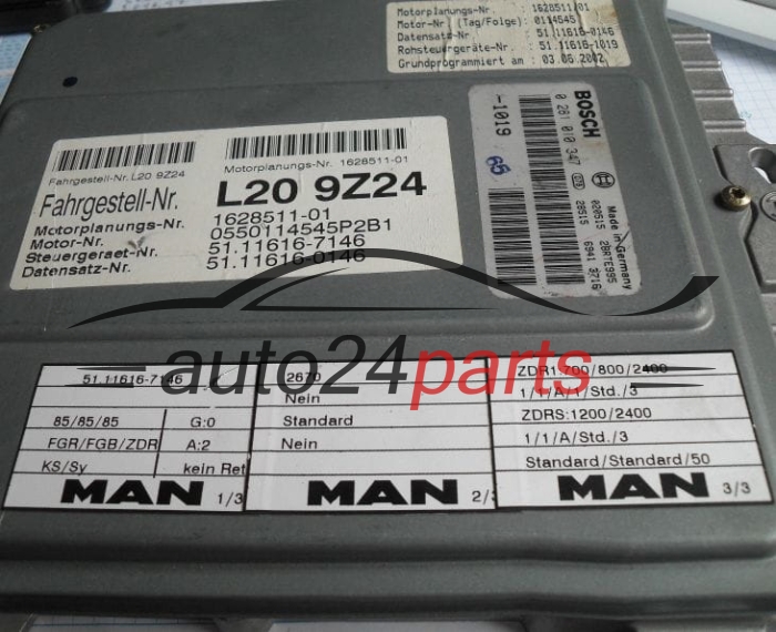 CENTRALINA DO MOTORE MAN BOSCH 0 281 010 347, 0281010347, L20 9Z24, 51.11 616-7146, 51116167146