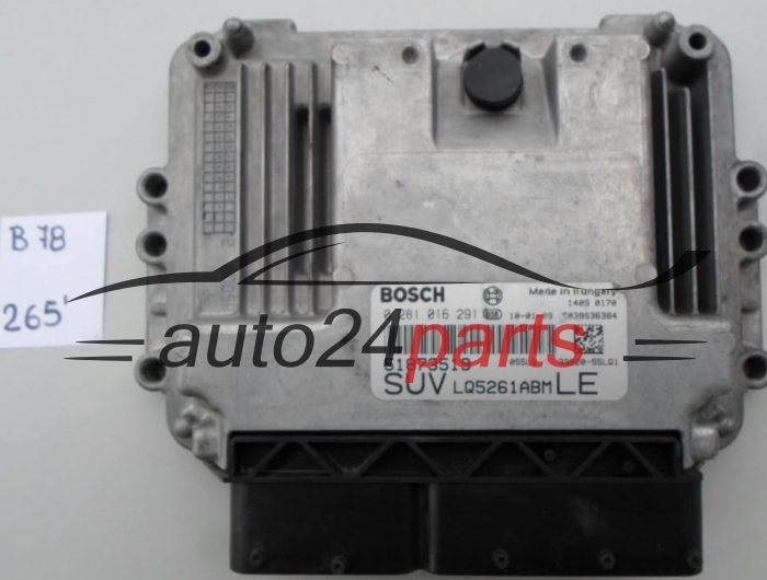 KOMPUTER STEROWNIK SILNIKA FIAT SEDICI 2.0 JTD BOSCH 0 281 016 291, 0281016291, 51873519 