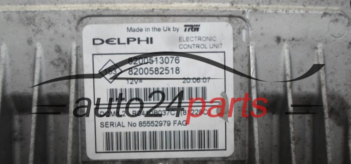 KOMPUTER STEROWNIK SILNIKA RENAULT 1.5 DCI DELPHI R0410B037C, 8200513076, 8200582518