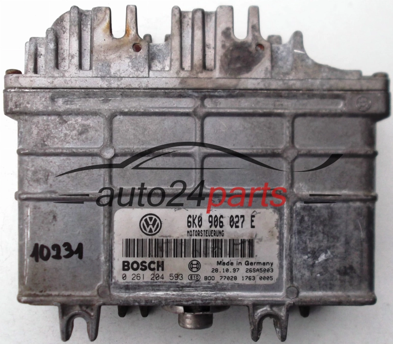 KOMPUTER STEROWNIK SILNIKA SEAT CORDOBA IBIZA INCA VW POLO CADDY 1.4 6K0906027E, 6K0 906 027 E, BOSCH 0261204593, 0 261 204 593