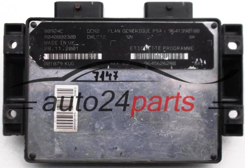 ECU ENGINE CONTROLLER CITROEN PEUGEOT 1.9 D LUCAS R04080030B, PSA 9641390180, SOFT 9645626280, DCN2, DWLC12
