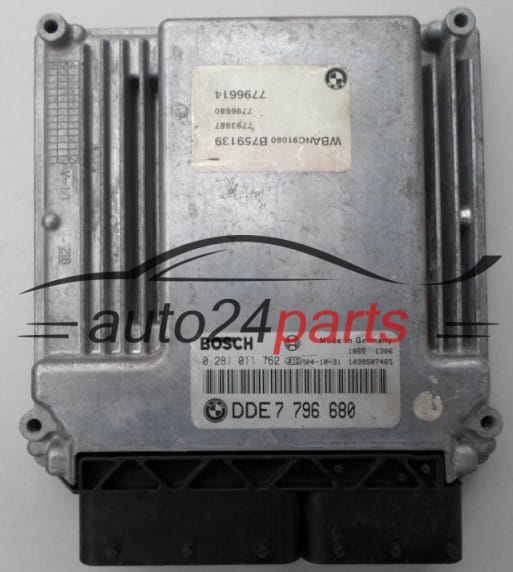 MOTORSTEUERGERÄT ECU STEUERGERÄT BMW BOSCH 0 281 011 762, DDE 7 796 680