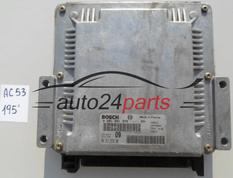 KOMPUTER STEROWNIK SILNIKA PEUGEOT 2.0 HDI BOSCH 0 281 001 978, 0281001978, 96 351 572 80, 9635157280