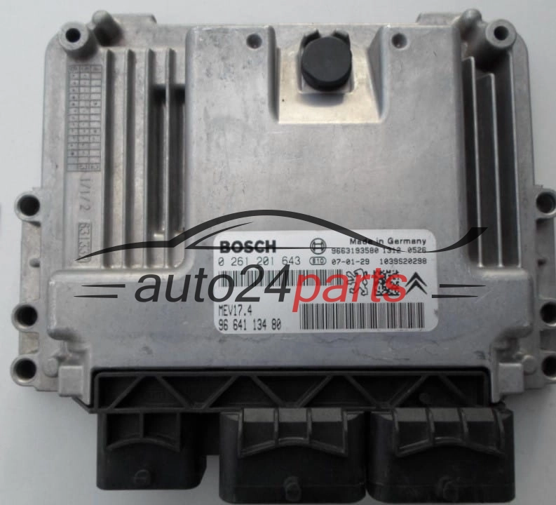 MOTORSTEUERGERÄT ECU STEUERGERAT PEUGEOT 1.6 BOSCH 0 261 201 643, 0261201643, 96 641 134 80