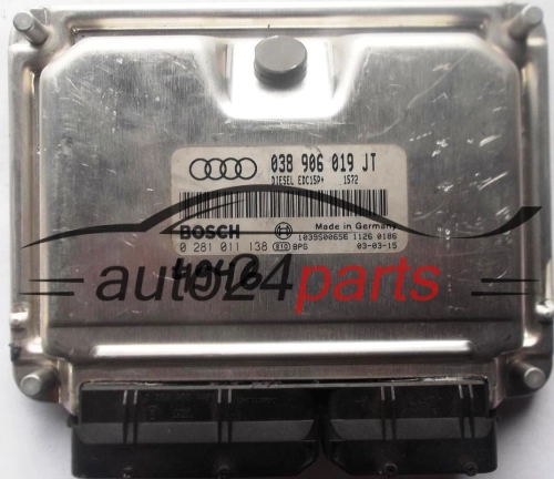 KOMPUTER STEROWNIK SILNIKA AUDI A4 1.9 TDI 038906019JT, 038 906 019 JT BOSCH 0281011138, 0 281 011 138 - 