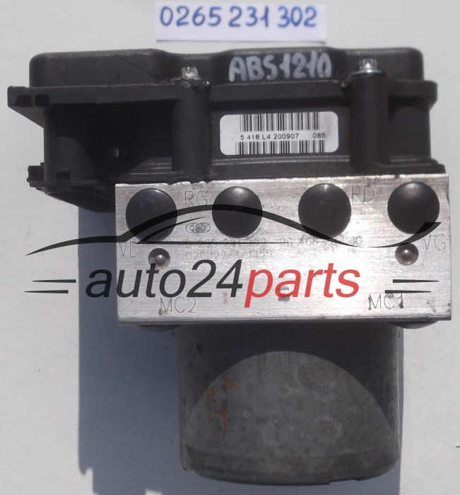 ABS CENTRALINA POMPA PEUGEOT 307 BOSCH 0 265 231 302, 0265231302, 96 468 287 80, 9646828780, 0 265 800 390, 0265800390