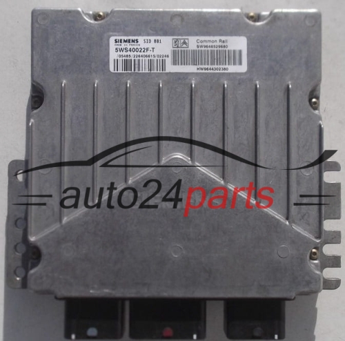 MOTORSTEUERGERÄT ECU STEUERGERÄT CITROEN C5 2.0 HDI SIEMENS 5WS40022F-T, 5WS40022FT, SW9646529680, HW9644302380, SID801 