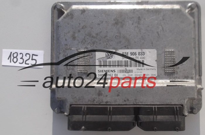KOMPUTER STEROWNIK SILNIKA VOLKSWAGEN POLO 1.2 SIEMENS 5WP40163 04, 5WP4016304, 03E 906 033 , 03E906033, SIMOS 3PE 4340