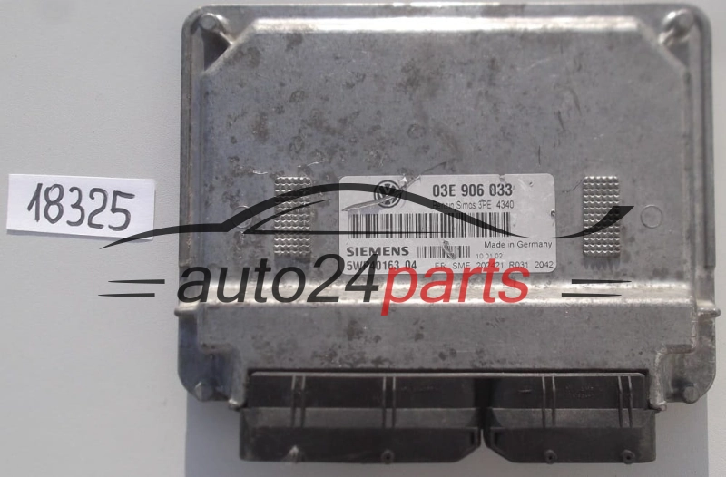 KOMPUTER STEROWNIK SILNIKA VOLKSWAGEN POLO 1.2 SIEMENS 5WP40163 04, 5WP4016304, 03E 906 033 , 03E906033, SIMOS 3PE 4340