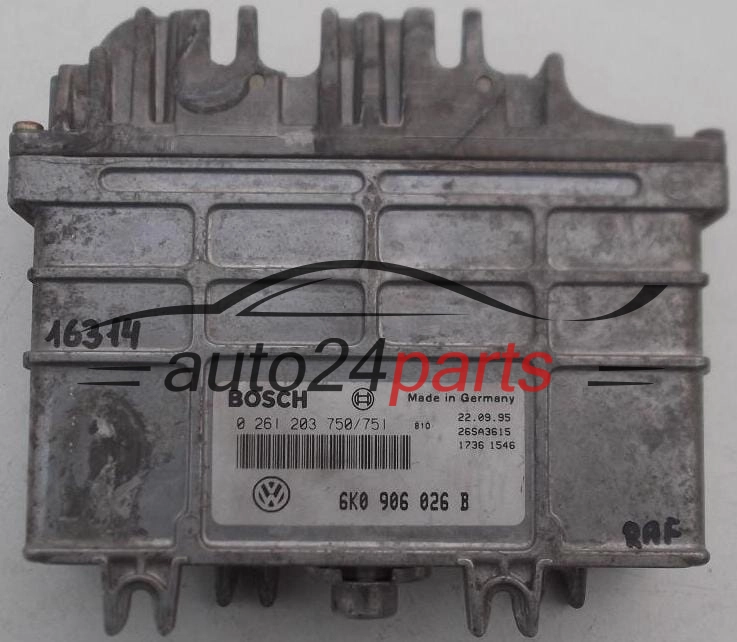 CENTRALINA MOTORE SEAT IBIZA CORDOBA 1.4 ABD BOSCH 0 261 203 750/751, 0261203750, 0261203751, 6K0 906 026 B, 6K0906026B