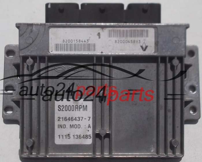 MOTORSTEUERGERÄT ECU STEUERGERAT RENAULT LAGUNA 1.8 SAGEM 21646437-7, 216464377, 8200158443, 8200045893