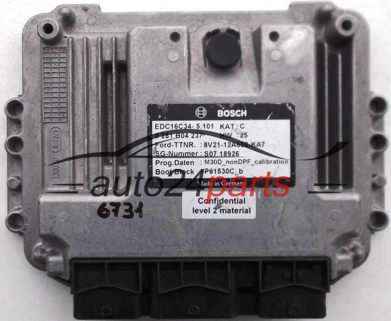 KOMPUTER STEROWNIK SILNIKA PEUGEOT CITROEN 1.6 HDI BOSCH 0 281 B04 237, 0281B04237, 8V21-12A650-KA7, 8V2112A650KA7, 12A650KA7