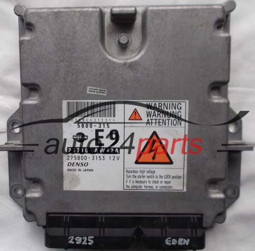 ECU ENGINE CONTROLLER NISSAN PRIMERA 2.2 DCI 23710AW42A E9, 23710 AW42A E9, 5800315 58000-315, 2758003153 275800-3153 