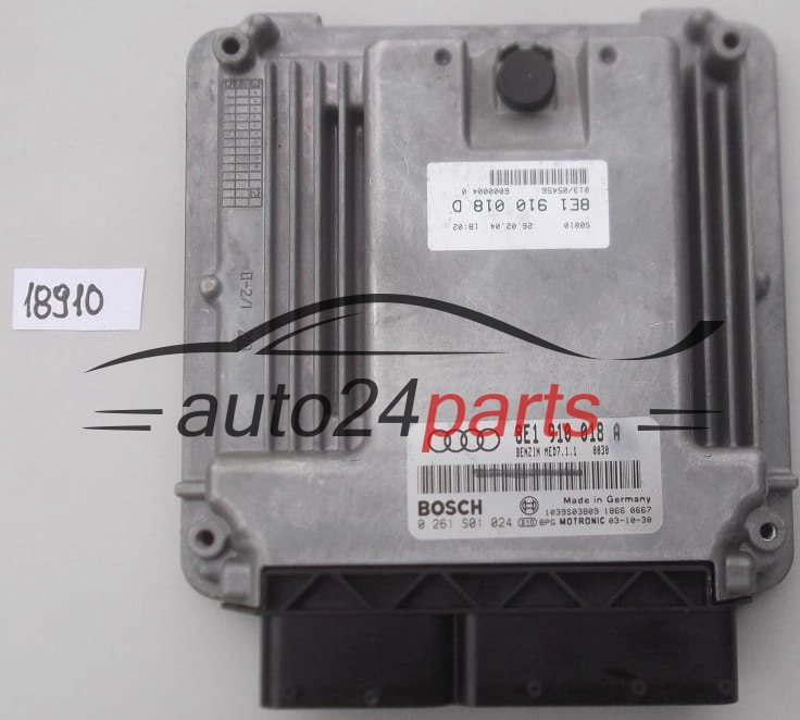 KOMPUTER STEROWNIK SILNIKA AUDI A4 2.0 TFSI BOSCH 0 261 S01 024, 0261S01024, 8E1 910 018 A, 8E1910018A, MED7.1.1 