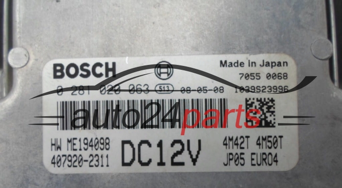MOTORSTEUERGERÄT ECU STEUERGERÄT  MITSUBISHI CANTER BOSCH 0281020063,  4079202311, 4M42T4M50T