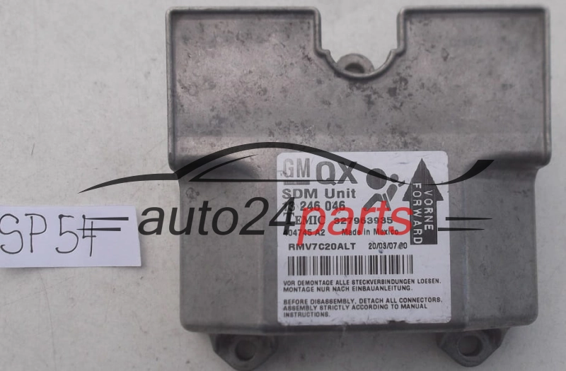STEROWNIK MODUL PODUSZEK POWIETRZNYCH OPEL ZAFIRA B GM 13 246 046 QX