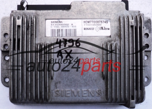 MOTORSTEUERGERÄT ECU STEUERGERAT RENAULT MEGANE SCENIC 1.6 SIEMENS S115300202A, HOM7700875745, 7700105980