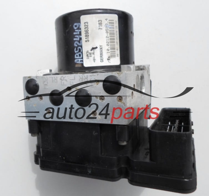 POMPE HYDRAULIQUE ET CALCULATEUR d'ABS ALFA ROMEO FIAT LANCIA 51896323, 10.0212-0593.4, 10021205934, 10.0961-2806.3, 10096128063