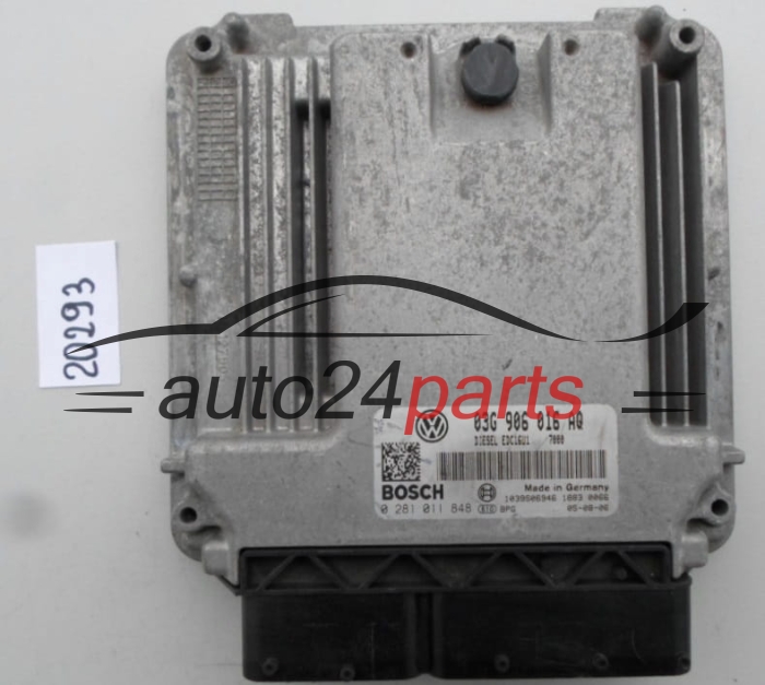 KOMPUTER STEROWNIK SILNIKA VW VOLKSWAGEN GOLF 2.0 TDI 03G 906 016 AQ, 03G906016AQ, BOSCH 0 281 011 848, 0281011848, DIESEL EDC16U1 7000, 1039S06946