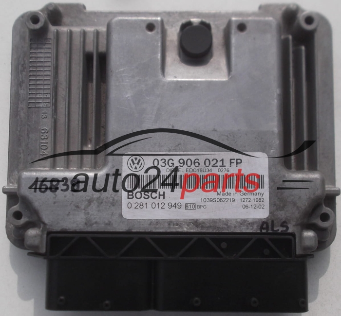 Μονάδα Ελέγχου Κινητήρα VW VOLKSWAGEN GOLF 2.0 TDI BOSCH 0 281 012 949, 0281012949, 03G 906 021 FP, 03G906021FP
