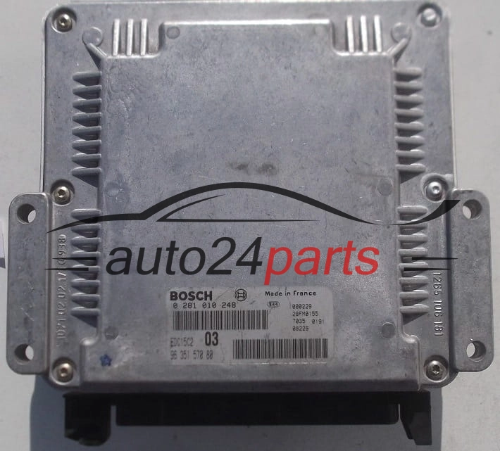 ECU CENTRALITA DE MOTOR PEUGEOT 406 2.0 HDI BOSCH 0 281 010 248, 0281010248, 96 351 570 80, 9635157080, EDC15C2