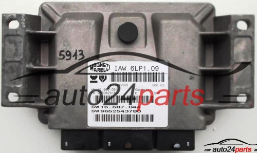 ECU CENTRALITA DE MOTOR CITROEN PEUGEOT 2.0 IAW 6LP1.09, IAW6LP109, SW 16. 687.044, 16687044, SW 9652543780, HW 9650623180 