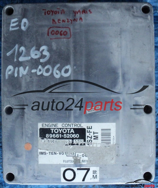 ECU ENGINE CONTROLLER TOYOTA YARIS 1.0 1SZ-FE 89661-52060