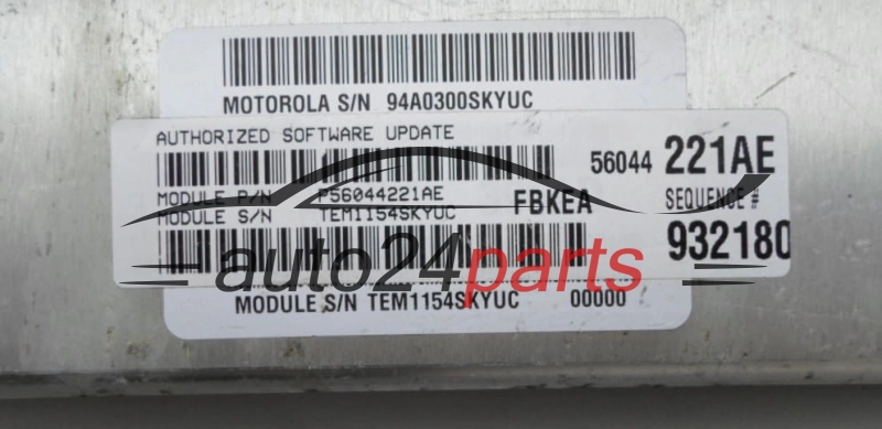 CALCULATEUR MOTEUR CHRYSLER 3.7L Motorola P56044221AE,  932180, FBKEA