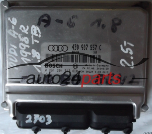 ECU ENGINE CONTROLLER AUDI A6 1.8T 4B0907557C, 4B0 907 557 C, BOSCH 0 261 204 818, 0261204818, BENZIN D02, 26SA5199 