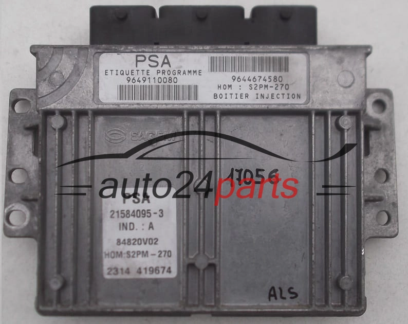 MOTORSTEUERGERÄT ECU STEUERGERAT CITROEN XSARA PICASSO 1.8 SAGEM 21584095-3, 215840953, 9649110080, 9644674580