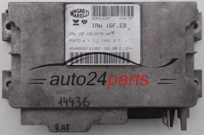 CENTRALINA DO MOTORE FIAT PUNTO 1.1 MAGNETI MARELLI IAW 16F.EB, IAW16FEB, 46480662, 61602.102.00, 6160210200 
