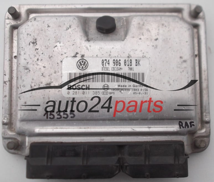 KOMPUTER STEROWNIK SILNIKA VOLKSWAGEN BOSCH 0 281 011 385, 0281011385, 074 906 018 BK, 074906018BK