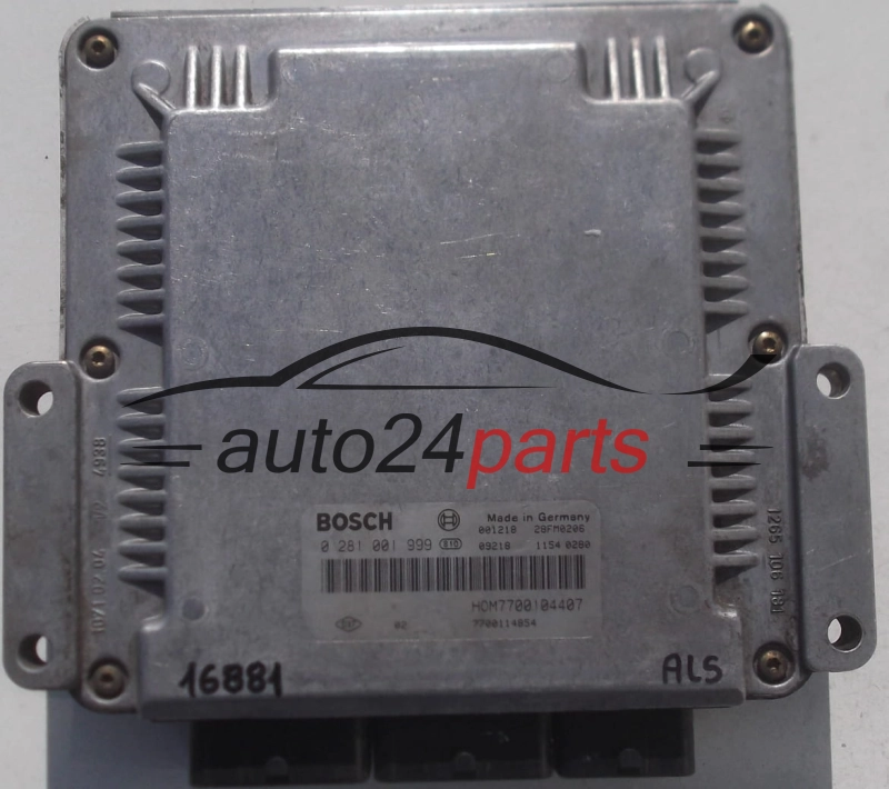 CENTRALINA MOTORE RENAULT ESPACE 2.2 DCI BOSCH 0 281 001 999, 0281001999, HOM7700104407, 7700104407, 7700114854