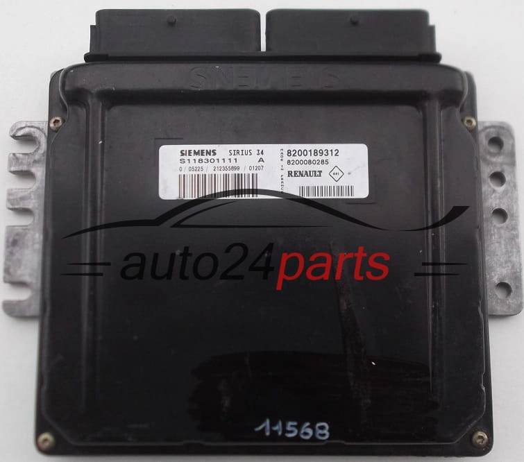 CENTRALINA DO MOTORE RENAULT CLIO  SIEMENS S118301111 A, S118301111A, 8200189312, 8200080285