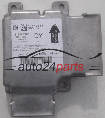 AIRBAG STEUERGERAT OPEL VECTRA C SIGNUM GM 13 17 05 88 DY, SIEMENS 5WK43468