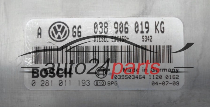 ECU CENTRALITA DE MOTOR  SEAT LEON 1.9 TDI ARL BOSCH 0 281 011 193,  038 906 019 KG