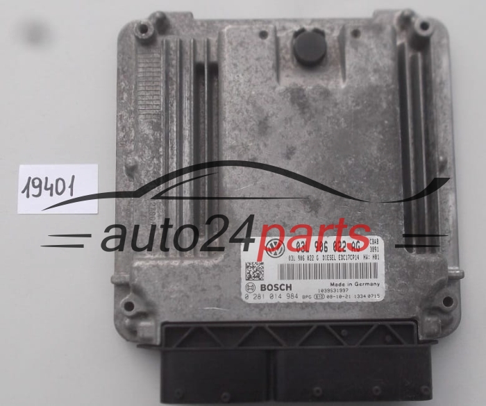 KOMPUTER STEROWNIK SILNIKA VOLKSWAGEN GOLF 2.0 TDI BOSCH 0 281 014 984, 0281014984, 03L 906 022 AG, 03L906022AG, 03L 906 022 G, 03L906022G, EDC17CP14