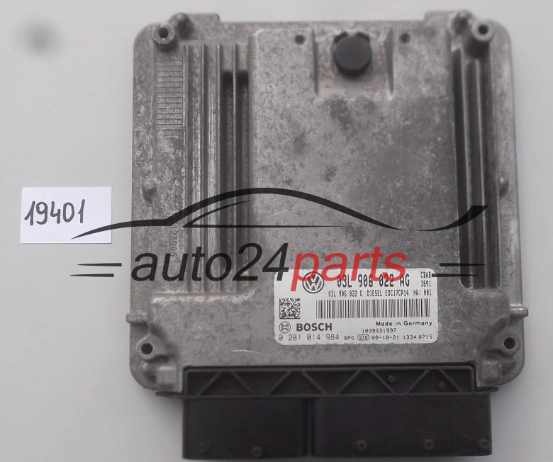 KOMPUTER STEROWNIK SILNIKA VOLKSWAGEN GOLF 2.0 TDI BOSCH 0 281 014 984, 0281014984, 03L 906 022 AG, 03L906022AG, 03L 906 022 G, 03L906022G, EDC17CP14