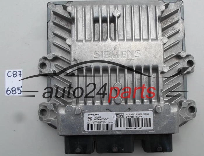 CITROEN PEUGEOT 1.4 HDI SIEMENS VDO 5WS40285C-T, 5WS40285CT, SW9660300280, HW9653451880, SID806 
