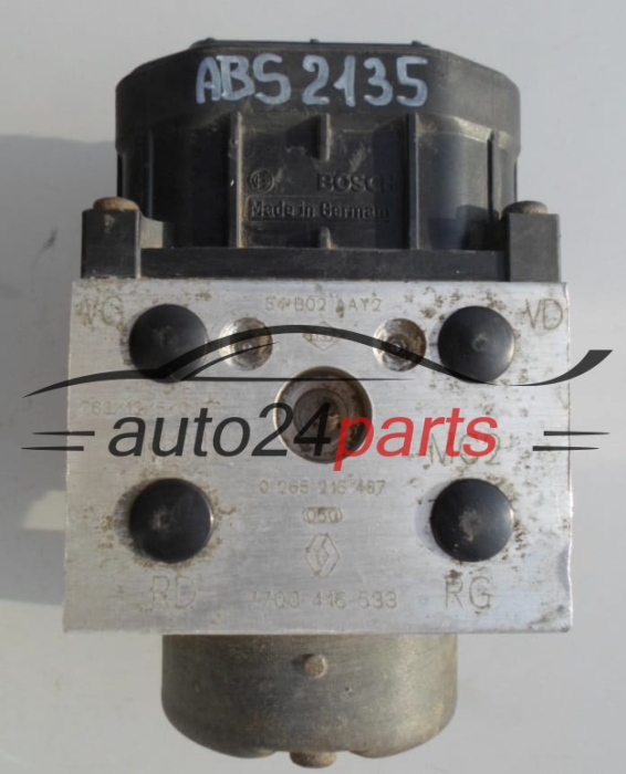 BOMBA HIDRAULICA Y CENTRALITA ABS RENAULT 2.5 BOSCH 0 265 216 487, 7700 416 533,  0 273 004 234